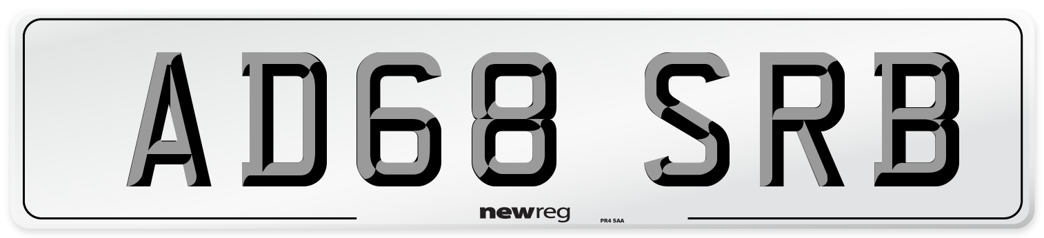 AD68 SRB Number Plate from New Reg